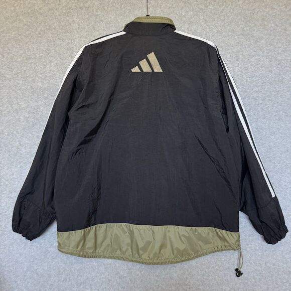 Cool Vintage Adidas 90s Vibes Full Zip Windbreaker Large Black Track Jacket Y2K - Picture 2 of 9